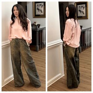 ShopEvelynne Olive Wide Leg Jeans